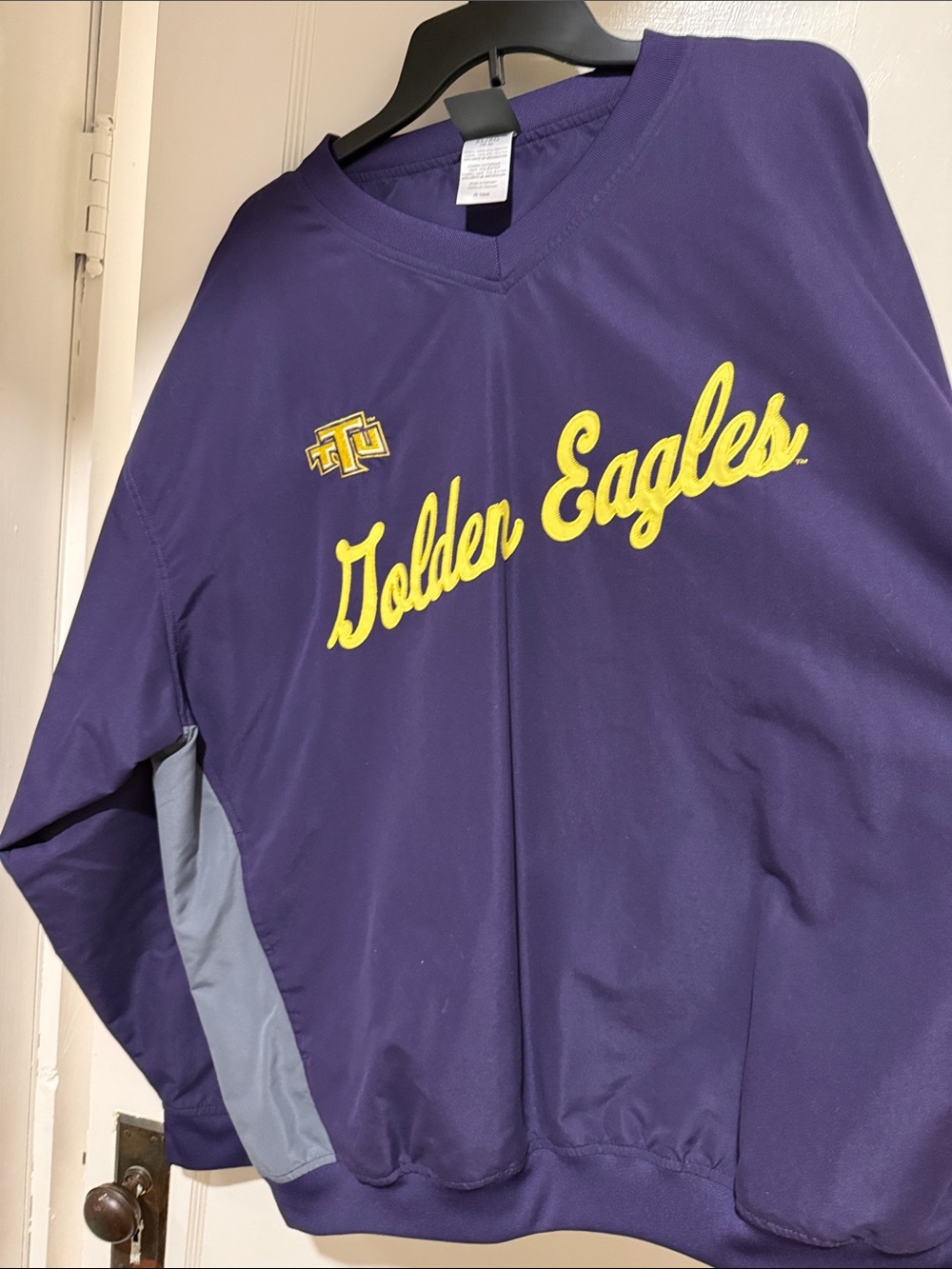 Tennessee Tech Apparel Purple V-Neck Pullover with Yellow 'Golden Eagles'